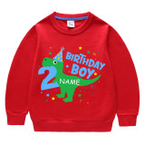 Boys Clothing T-shirts Sweaters Custom Name Birthday Celebration Cartoon Dinosaurs Boy Tops