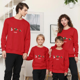 Family Christmas Multicolor Matching Sweater Snowman Believe Plus Velvet Pullover Hoodies