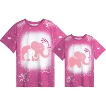 Mommy and Me Matching Clothing Top Elephant Heart Mama And Mini Tie Dyed Family T-shirts
