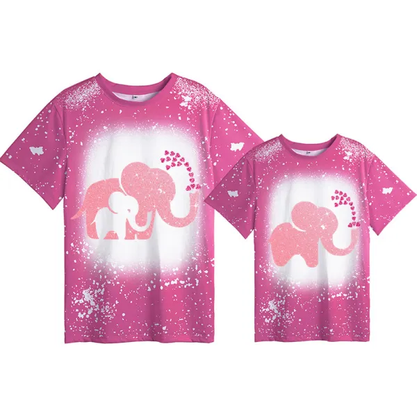 Mommy and Me Matching Clothing Top Elephant Heart Mama And Mini Tie Dyed Family T-shirts