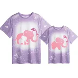 Mommy and Me Matching Clothing Top Elephant Heart Mama And Mini Tie Dyed Family T-shirts