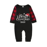 2023 Christmas Matching Family Pajamas Luminous Glowing Merry Christmas Hat Short Pajamas Set