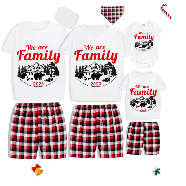 2023 Christmas Matching Family Pajamas Christmas Exclusive Design We are Family Polar Bear Short Pajamas Set