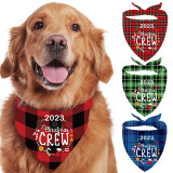 2023 Christmas Crew Pet Scarf Christmas Dog Bandanas 4 Pieces