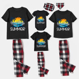 Family Matching Pajamas Exclusive Design Lazy Days Of Summer Black Pajamas Set