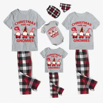 Christmas Matching Family Pajamas Christmas Gnomies Gray Short Pajamas Set
