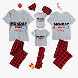 Family Matching Pajamas Exclusive Design Monday Error Loading Gray Short Long Pajamas Set
