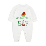 Christmas Matching Family Pajamas What the Elf Hat White Top Green Plaids Pajamas Set