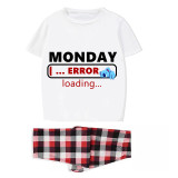 Family Matching Pajamas Exclusive Design Monday Error Loading White Short Long Pajamas Set