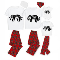 Family Matching Pajamas Exclusive Design Sloth White Short Long Pajamas Set