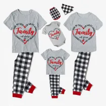 Family Matching Pajamas Exclusive Design Side By Side Or Miles Apart Family Will Always Be Connected By Heart Gray Short Long Pajamas Set
