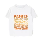Family Matching Pajamas Exclusive Design Family Where Life Begins And Love Never Ends White Short Pajamas Set