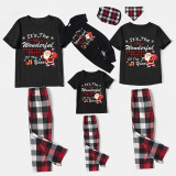 Christmas Matching Family Pajamas It's The Most Wonderful Time of The Year Santa Short Black Pajamas Set