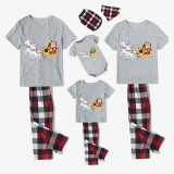 Christmas Matching Family Pajamas Unicorn Santa Short Gray Pajamas Set