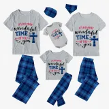 Christmas Matching Family Pajamas It's The Most Wonderful Time of The Year Crosses Gray Short Pajamas Set