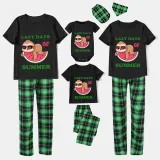 Family Matching Pajamas Exclusive Design Lazy Days Of Summer Black Pajamas Set