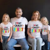 Family Matching Clothing Top Parent-kids I Love My Crazy Family Family T-shirts