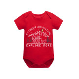 Family Matching Pajamas Exclusive Design Extreme Adventure Explore More Red Short Pajamas Set