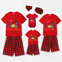 Family Matching Pajamas Exclusive Design Explore More Camping Red Short Pajamas Set