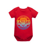 Family Matching Pajamas Exclusive Design Lazy Day Of Summer Red Short Pajamas Set
