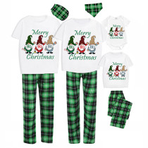 Christmas Matching Family Pajamas HO HO HO Merry Christmas Gnomies White Short Pajamas Set
