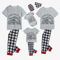 Family Matching Pajamas Exclusive Design Extreme Adventure Explore More Gray Short Long Pajamas Set