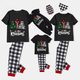 Christmas Matching Family Pajamas Jesus Crosses Tree Black Short Pajamas Set