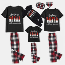 Christmas Matching Family Pajamas Christmas With My Gnomies Black Short Pajamas Set