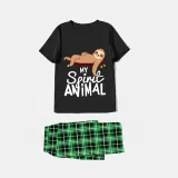 Family Matching Pajamas Exclusive Design My Spirit Animal Black Pajamas Set
