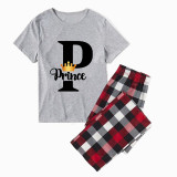 Family Matching Pajamas Exclusive Design King Prince Princess Queen Gray Short Long Pajamas Set
