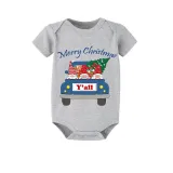 Christmas Matching Family Pajamas Merry Cristmas Y'll Gnomies Car Gray Short Pajamas Set