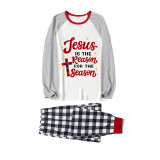 Christmas Matching Family Pajamas Jesus Is The Reason For The Season White Top Pajamas Set