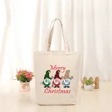 Christmas Eco Friendly HO HO HO Merry Christmas Handle Canvas Tote Bag