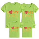 Family Matching Clothing Top Parent-kids I Love My Family Family T-shirts