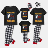 Family Matching Pajamas Exclusive Design Penguins Can't Fly I Can't Fly Therefore I Am A Penguin Black Pajamas Set
