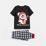 Christmas Matching Family Pajamas Merry Christmas Hat Penguin Balck Short Pajamas Set
