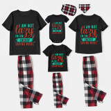 Family Matching Pajamas Exclusive Design I'm Not Lazy I'm On Energy Saving Mode Black Pajamas Set