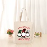 Christmas Eco Friendly Hanging with My Gnomies Handle Canvas Tote Bag