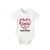 Family Matching Pajamas Exclusive Design Love Heart White Short Pajamas Set