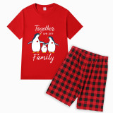 Family Matching Pajamas Exclusive Design Together We Are Family Penguin Red Short Pajamas Set