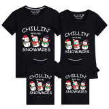 Family Matching Christmas Tops Exclusive Design Chillin with Three Snowimes Family Christmas T-shirt