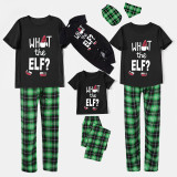 Christmas Matching Family Pajamas Luminous Glowing What The Elf Short Black Pajamas Set