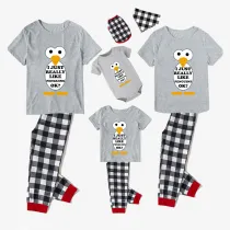 Family Matching Pajamas Exclusive Design I Just Really Like Penguins Ok Gray Short Long Pajamas Set