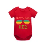 Family Matching Pajamas Exclusive Design Pretty Cool Sunglasses Red Short Pajamas Set