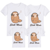 Family Matching Clothing Top Parent-kids Sloth Mode Family T-shirts