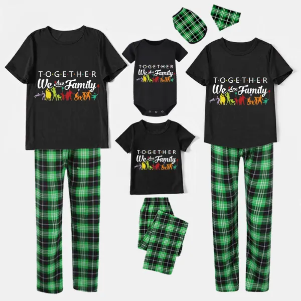 Family Matching Pajamas Exclusive Design Together We Are Family Black Pajamas Set