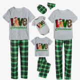 Christmas Matching Family Pajamas Love Gingerbread Christmas Green Plaids Pajamas Set