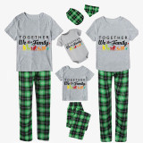 Family Matching Pajamas Exclusive Design Together We Are Family Green Plaid Pants Pajamas Set