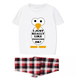 Family Matching Pajamas Exclusive Design I Just Really Like Penguins Ok White Short Long Pajamas Set