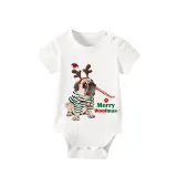 Christmas Matching Family Pajamas Dachshund Merry Christmas Short Sleeve Geen Plaids Pajamas Set